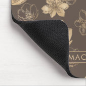 シックモダンボホゴールドフォイルフローラルパターン マウスパッド (コーナー)