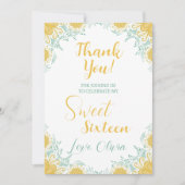 シックモダンボホフローラスウィート16バースデーパーティー サンキューカード (正面)
