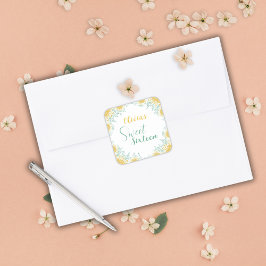 シックモダンボホフローラスウィート16バースデーパーティー スクエアシール