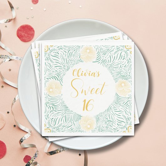 シックモダンボホフローラスウィート16バースデーパーティー スタンダードランチョンナプキン