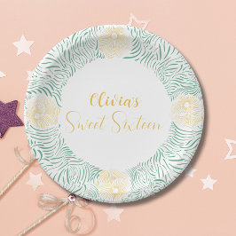 シックモダンボホフローラスウィート16バースデーパーティー ペーパープレート