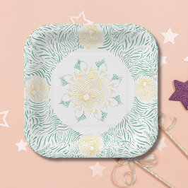 シックモダンボホフローラスウィート16バースデーパーティー ペーパープレート