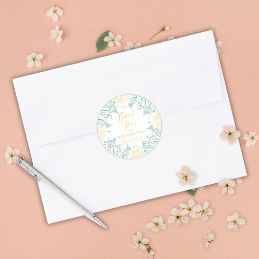 シックモダンボホフローラスウィート16バースデーパーティー ラウンドシール