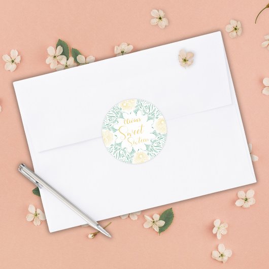 シックモダンボホフローラスウィート16バースデーパーティー ラウンドシール