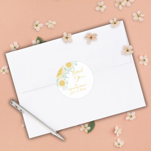 シックモダンボホフローラスウィート16バースデーパーティー ラウンドシール