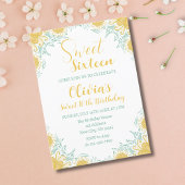 シックモダンボホフローラスウィート16バースデーパーティー 招待状