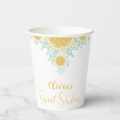 シックモダンボホフローラスウィート16バースデーパーティー 紙コップ (裏面)