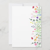 シックモダンボホブライトワイルドフラワーズブライダルシャワー 招待状 (裏面)