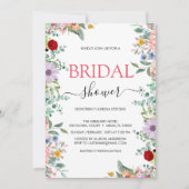 シックモダンボホブライトワイルドフラワーズブライダルシャワー 招待状 (正面)