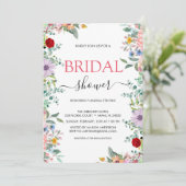 シックモダンボホブライトワイルドフラワーズブライダルシャワー 招待状 (スタンド正面)