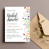 シックモダンボホブライトワイルドフラワーズブライダルシャワー 招待状