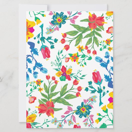 シックモダンボホブライト野生の花ブライダルシャワー 招待状 (裏面)