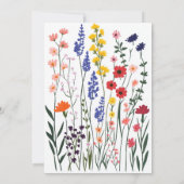 シックモダンボホブライト野生の花1誕生日 招待状 (裏面)