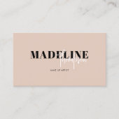 シックモダンボホベージュフェミニンQRコード 名刺 (正面)