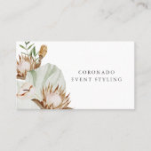 シックモダンボホボタニカルフローラホワイト 名刺 (正面)