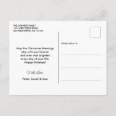 シックモダンボホワイルドフラワーメリークリスマス ポストカード (裏面)