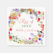 シックモダンボホワイルドフラワー卒業 スタンダードカクテルナプキン (正面)