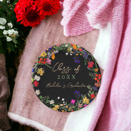 シックモダンボホワイルドフラワー卒業 ペーパープレート