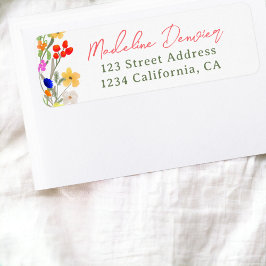 シックモダンボホワイルドフラワー卒業 ラベル