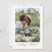 シックモダンボホワイルドフラワー結婚ズ 招待状 (裏面)