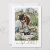 シックモダンボホワイルドフラワー結婚ズ 招待状 (裏面)