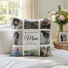 シックモダンマザーの日ママ家族フォトコラージュ クッション