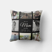 シックモダンマザーの日ママ家族フォトコラージュ クッション (裏面)