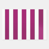 シックモダンマゼンタ、白黒ストライプの ラッピングペーパーシート (正面2)