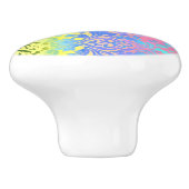 シックモダンマンダラターコイズアクアボヘミアン セラミックノブ (側面)