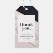 シックモダンマーブルブライダルシャワー ギフトタグ (正面)