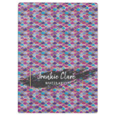 シックモダンマーメイドスケール抽象芸術パターン クリップボード (裏面)