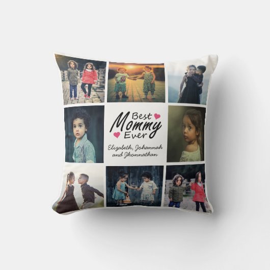 シックモダンマ最高のマの母の写真コラージュ クッション (正面)