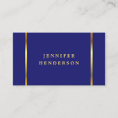 シックモダンミッドナイトブルー金ゴールドプロフェッショナル 名刺 (正面)