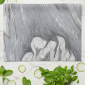 シックモダンミニマシンプルリスト白い灰色の大理石 キッチンタオル (折り畳み)