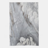 シックモダンミニマシンプルリスト白い灰色の大理石 キッチンタオル (縦)