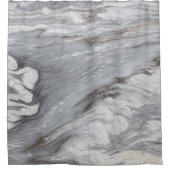 シックモダンミニマシンプルリスト白い灰色の大理石 シャワーカーテン (正面)