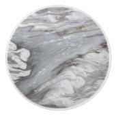 シックモダンミニマシンプルリスト白い灰色の大理石 セラミックノブ (正面)