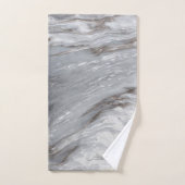 シックモダンミニマシンプルリスト白い灰色の大理石 バスタオルセット (ハンドタオル)