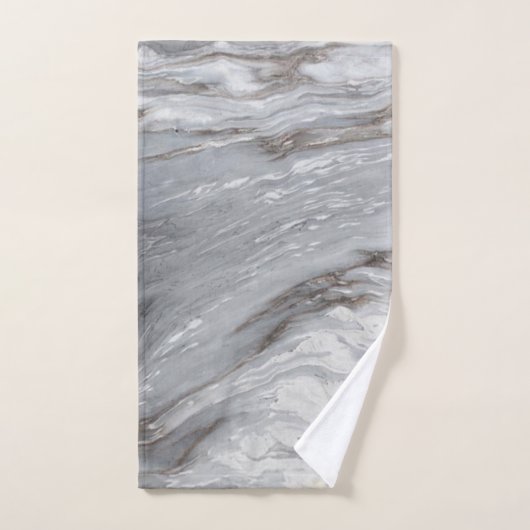 シックモダンミニマシンプルリスト白い灰色の大理石 バスタオルセット (ハンドタオル)