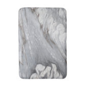シックモダンミニマシンプルリスト白い灰色の大理石 バスマット (正面縦)
