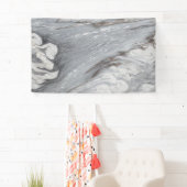 シックモダンミニマシンプルリスト白い灰色の大理石 横断幕 (インサイチュ)