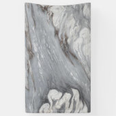 シックモダンミニマシンプルリスト白い灰色の大理石 横断幕 (縦)
