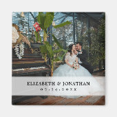 シックモダンミニマリストカップル写真結婚式の引き出物 マグネット (正面)