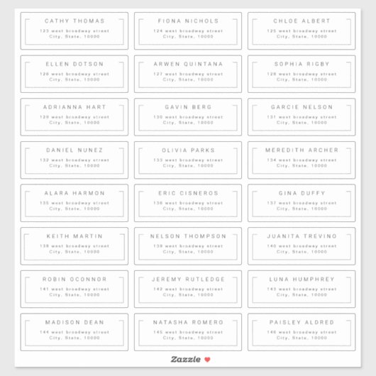 シックモダンミニマリストゲスト住所 シール (シート)