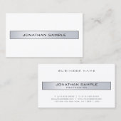 シックモダンミニマリストシルバールックプロフェッショナル 名刺 (正面/裏面)