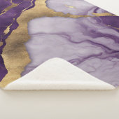 シックモダンミニマリストスカンジナビア紫大理石 シェルパブランケット (3/4)