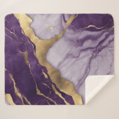 シックモダンミニマリストスカンジナビア紫大理石 シェルパブランケット (正面(横))