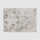 シックモダンミニマリスト幾何学白大理石 薄葉紙 (正面)