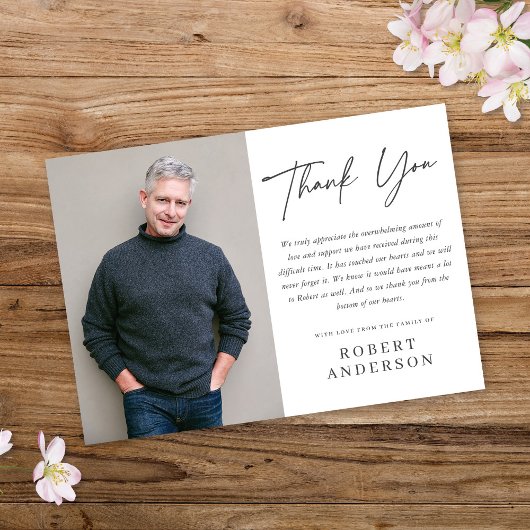 シックモダンミニマリスト記念写真ありがとうCa 招待状