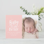 シックモダンミニマルなクリスマス誕生発表 セーブザデート (スタンド正面)